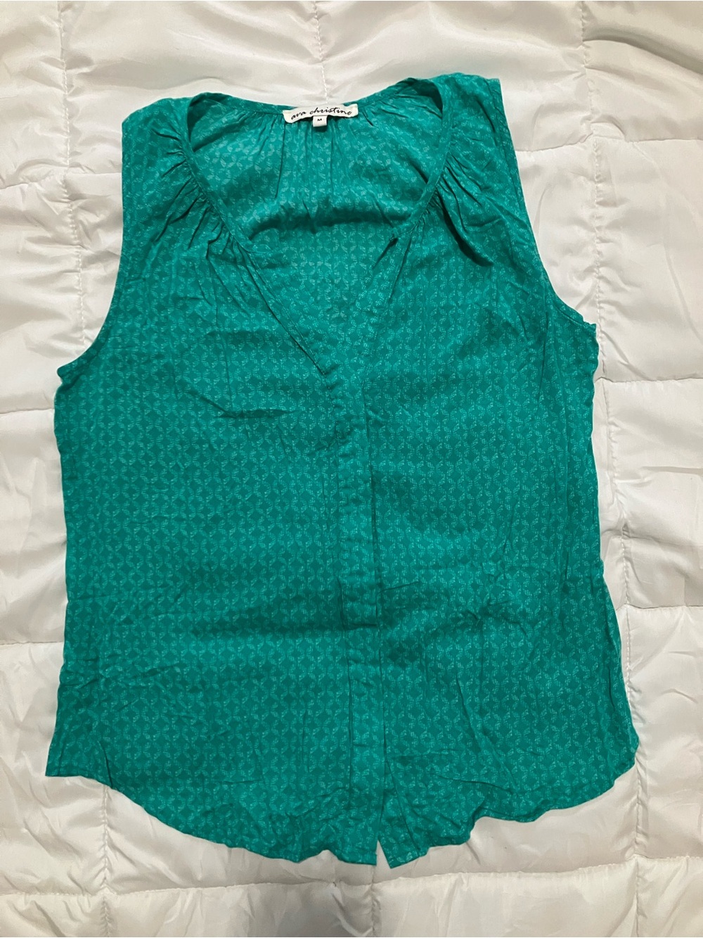 Ann Taylor Teal Sleeveless V-Neck Camisole